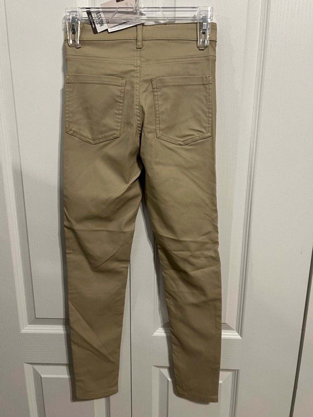 NWT Calzedonia Coated Denim Skinny Fit Pants in Light Beige XS - Picture 2 of 8